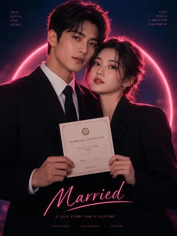 短剧《闪婚以后：老公每天想官宣》首屏主视觉，甜宠题材